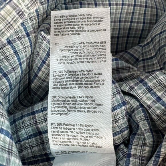 Exofficio Fishing Shirt Mens M Vented Blue White Plaid Long Sleeve Button Down - Picture 8 of 9